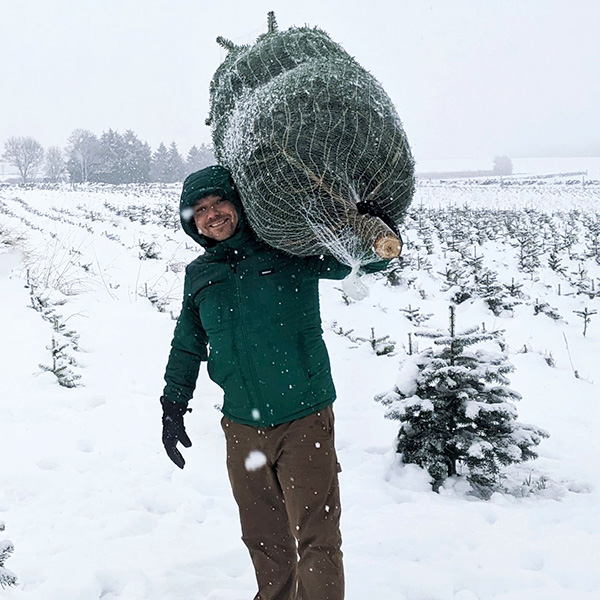 Taking his Chirstmas Tree home